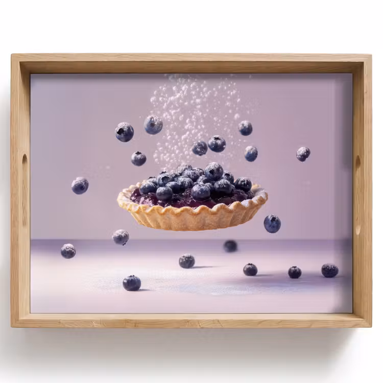 Plateau - Alimentation - Gâteau - Baies - Bleu — 1