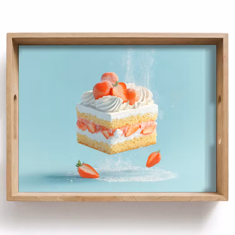 Plateau - Crème fouettée - Gâteau - Bleu - Aliments — 1
