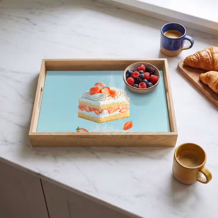 Plateau - Crème fouettée - Gâteau - Bleu - Aliments — 3