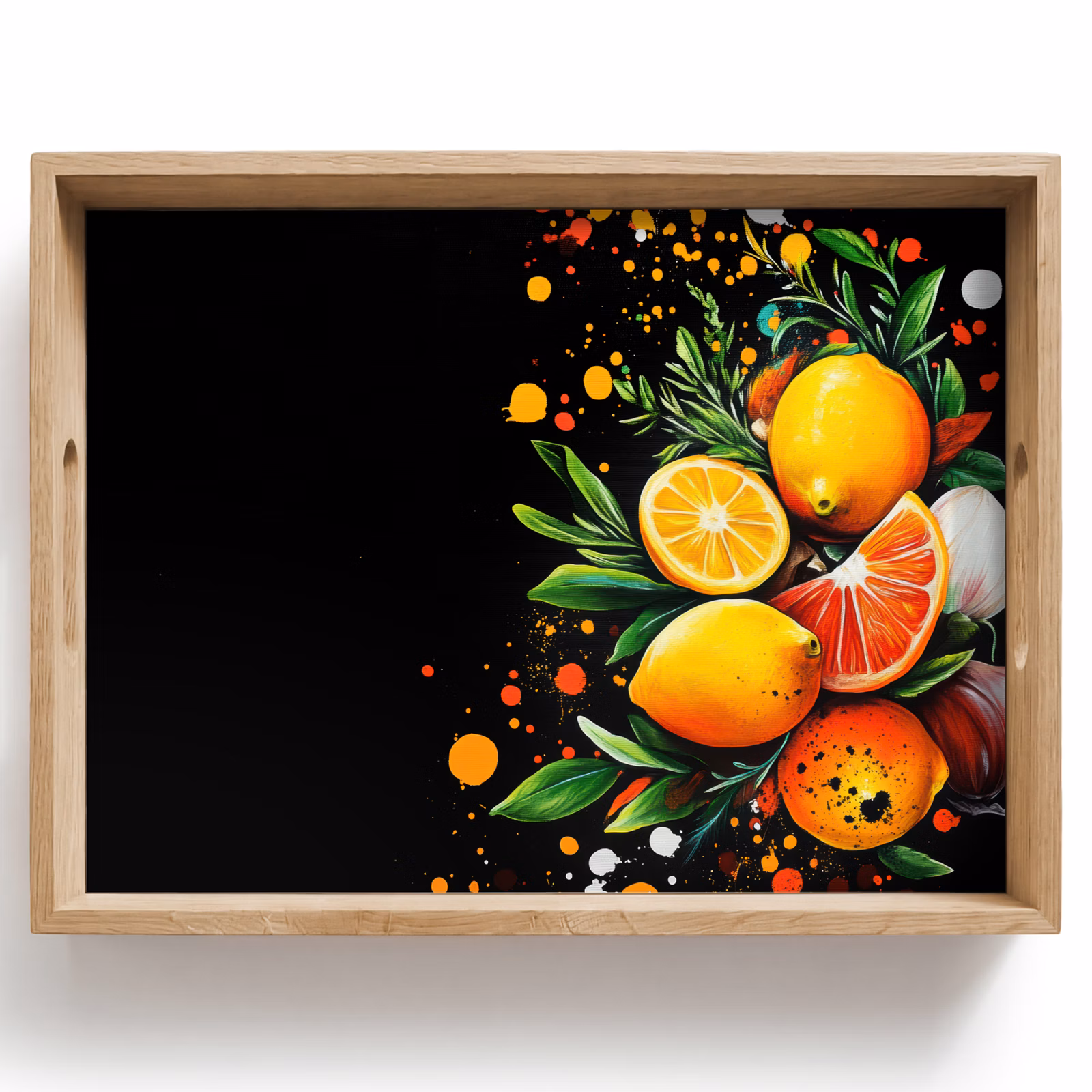 Plateau - Citrons - Noir - Herbes - Graffiti - Peinture — 1