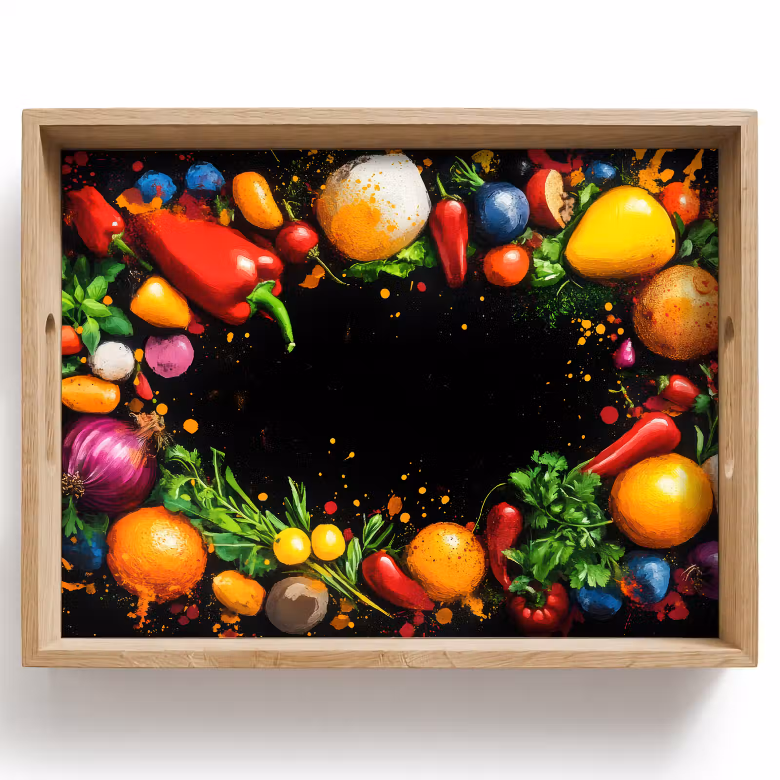 Plateau - Légumes - Graffiti - coloré - cuisine - abstrait — 1