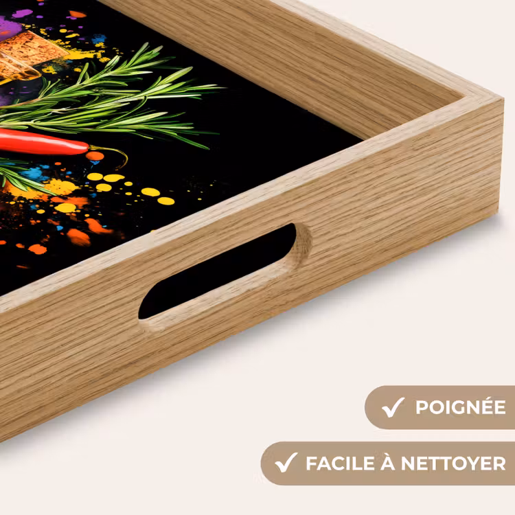 Plateau - Huile d'olive - Graffiti - Poivre - Olives - Moderne — 8