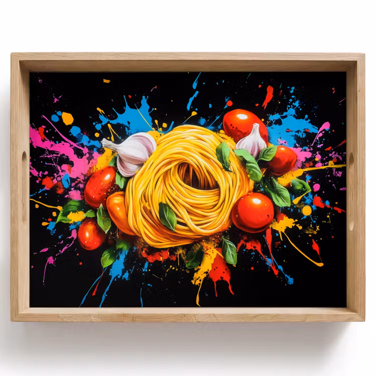 Plateau - Spaghetti - Graffiti - Peinture - Coloré - Nourriture - Moderne — 1