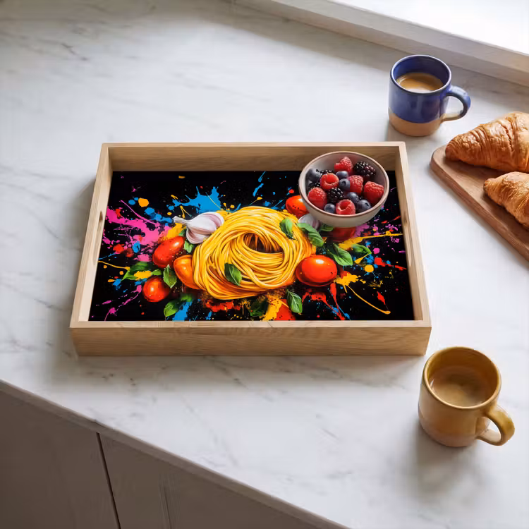 Plateau - Spaghetti - Graffiti - Peinture - Coloré - Nourriture - Moderne — 3