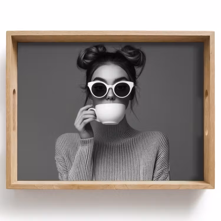 Plateau - Femme - Café - Noir - Blanc — 1
