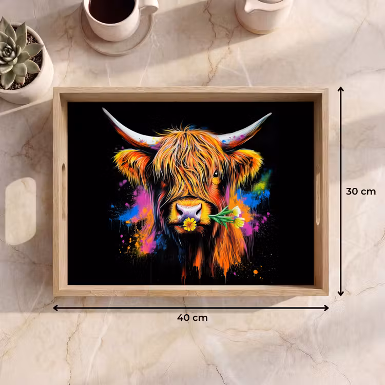 Plateau - Highlander écossais - Graffiti - Coloré - Fleur - Animaux — 7
