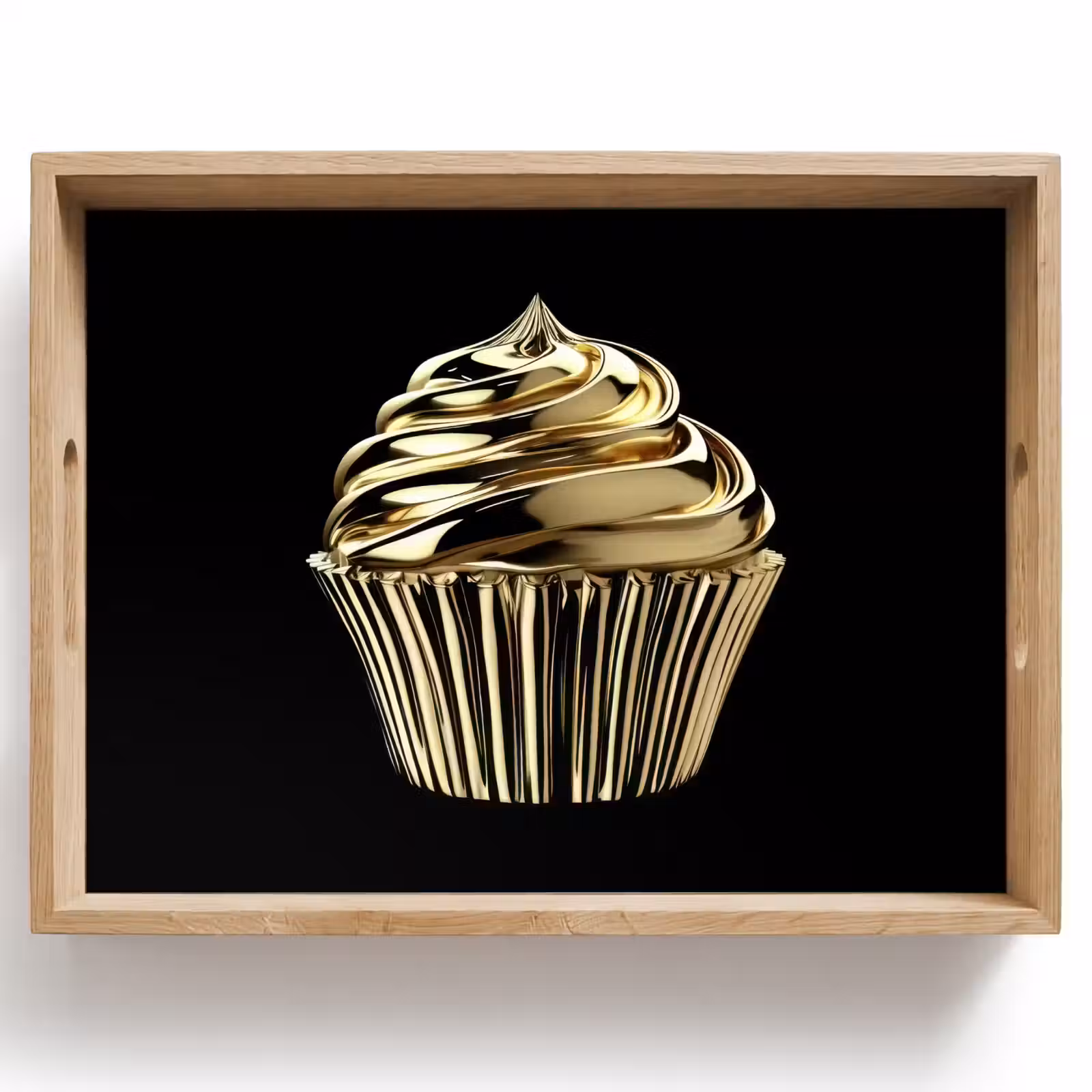 Plateau - Cupcake - Nourriture - Or - Noir — 1