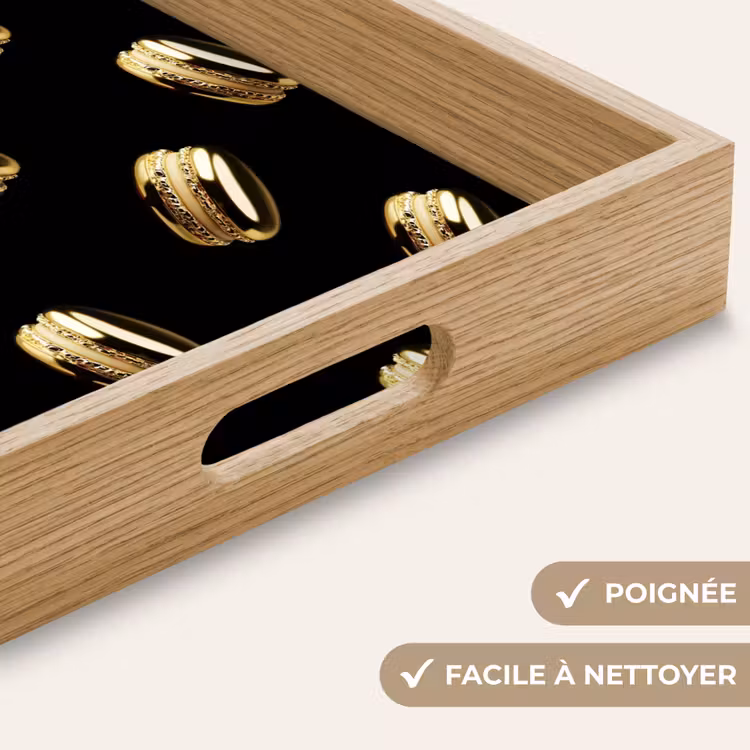 Plateau - Macarons - Motif - Or - Noir — 8