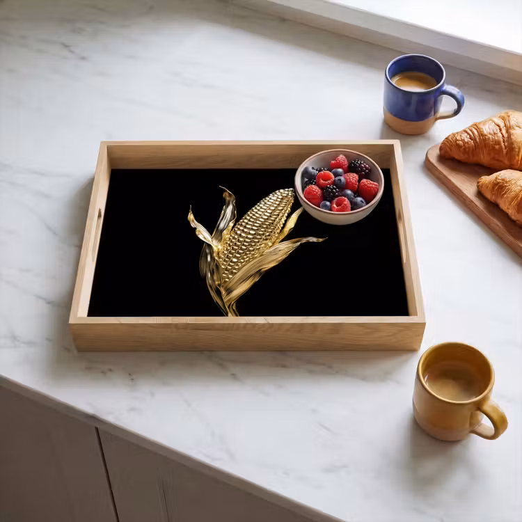 Plateau - Maïs - Aliments - Or - Noir — 3