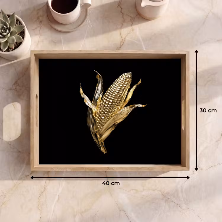Plateau - Maïs - Aliments - Or - Noir — 7