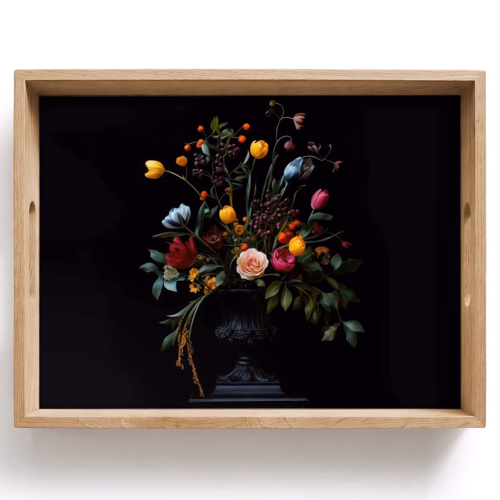 Plateau - Classique - Vase - Bouquet - Fleurs — 1