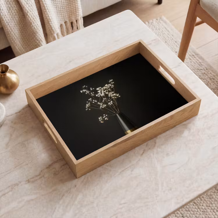 Plateau - Bulbes de fleurs - Blanc - Vase - Minimaliste — 2