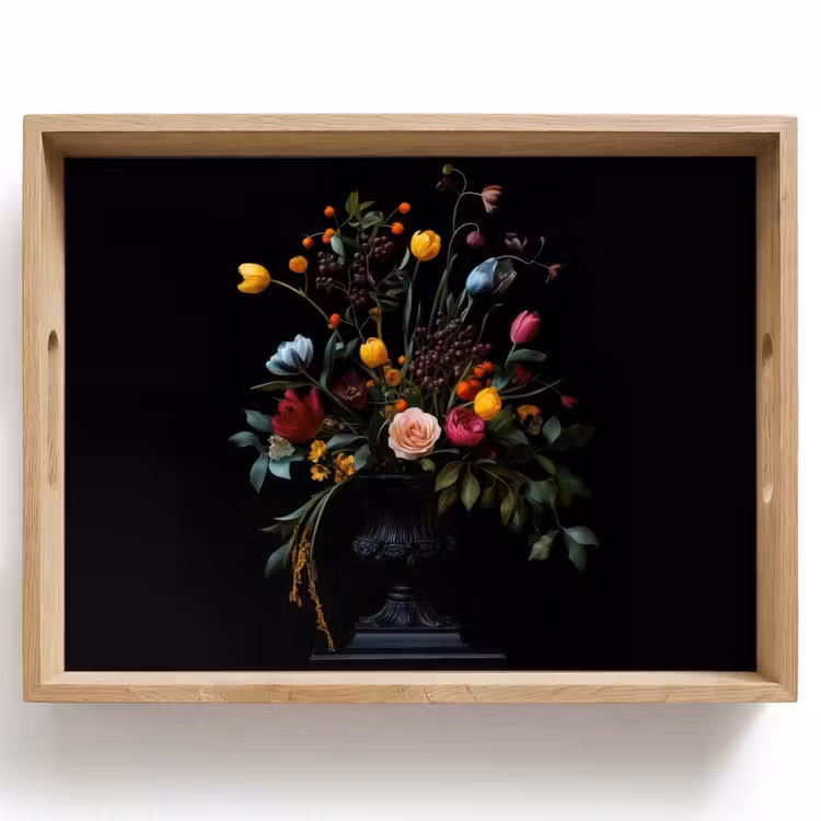 Plateau - Classique - Vase - Bouquet - Fleurs — 1