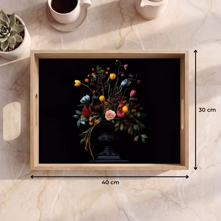 Plateau - Classique - Vase - Bouquet - Fleurs — 7