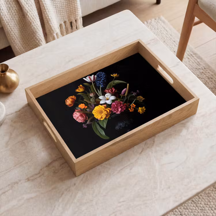 Plateau - Printemps - Fleurs - Classique - Vase — 2