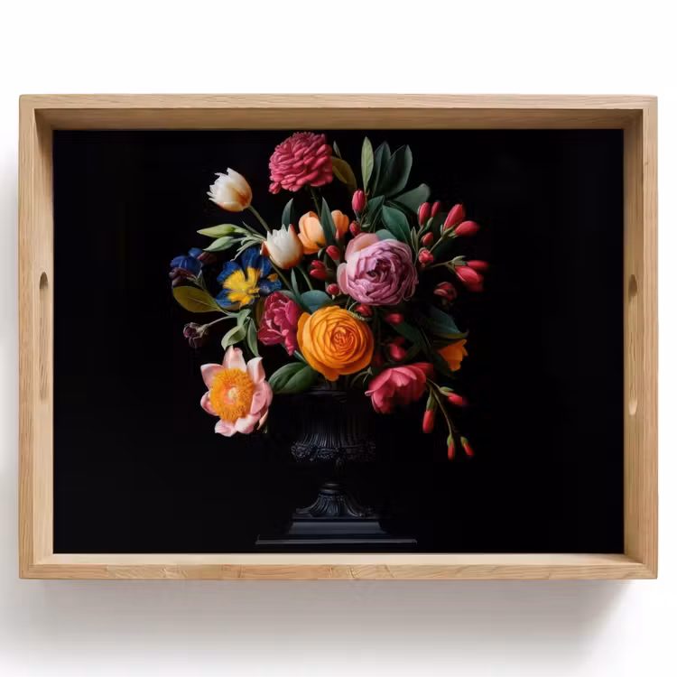 Plateau - Bouquet - Romantique - Coloré — 1