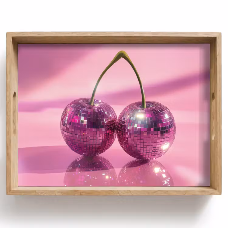 Plateau - Paillettes - Boule disco - Rose - Cerise — 1