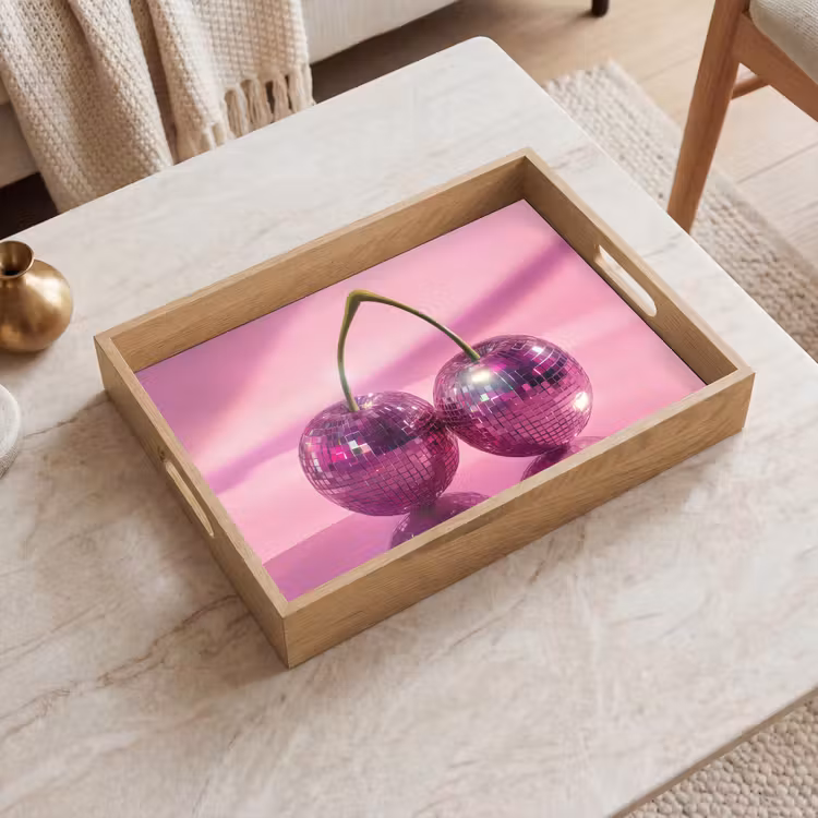 Plateau - Paillettes - Boule disco - Rose - Cerise — 2