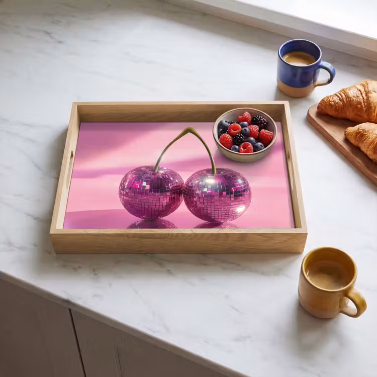 Plateau - Paillettes - Boule disco - Rose - Cerise — 3