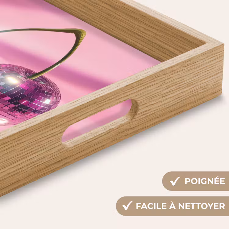 Plateau - Paillettes - Boule disco - Rose - Cerise — 8