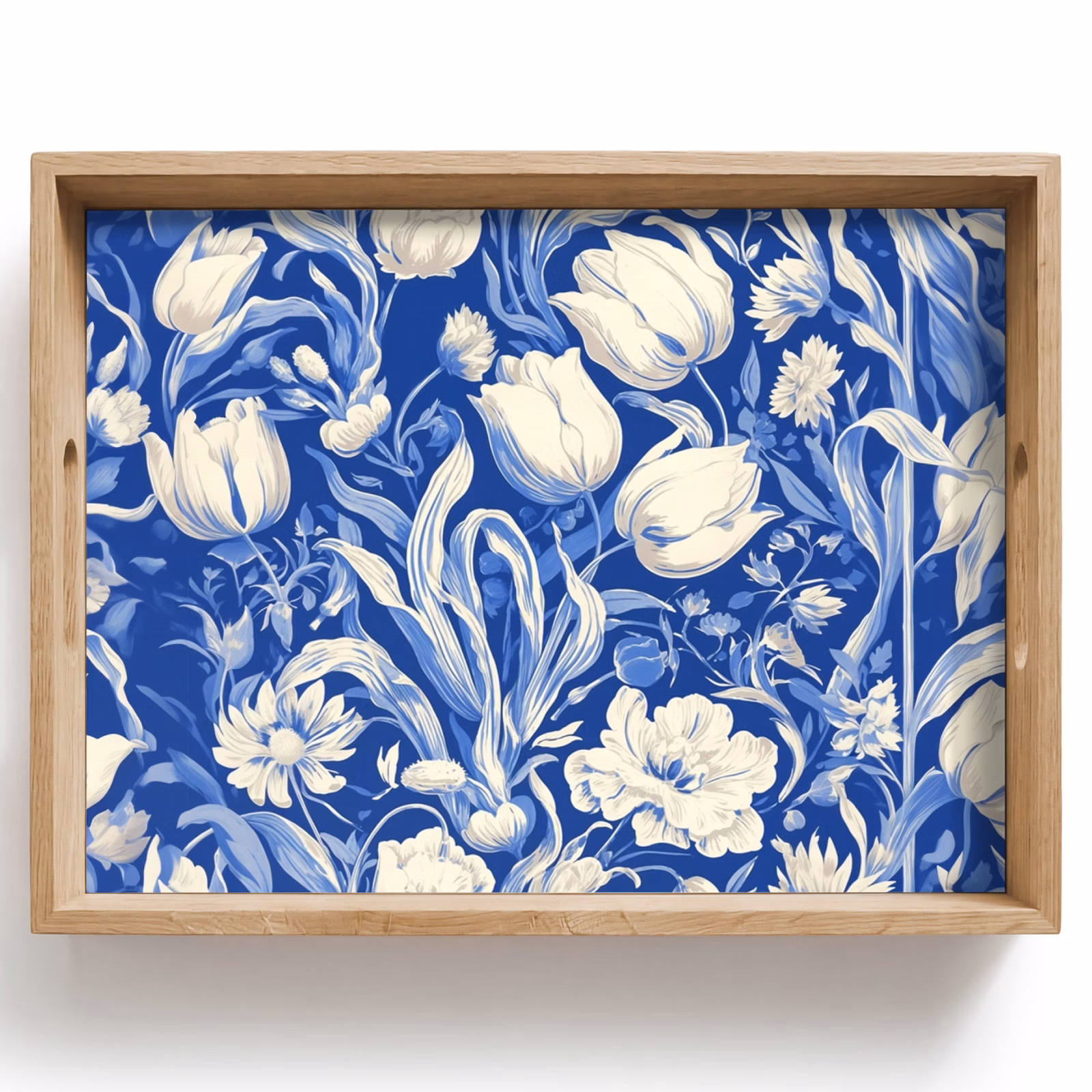 Plateau - Fleurs - Bleu de Delft - Motif - Tulipe — 1