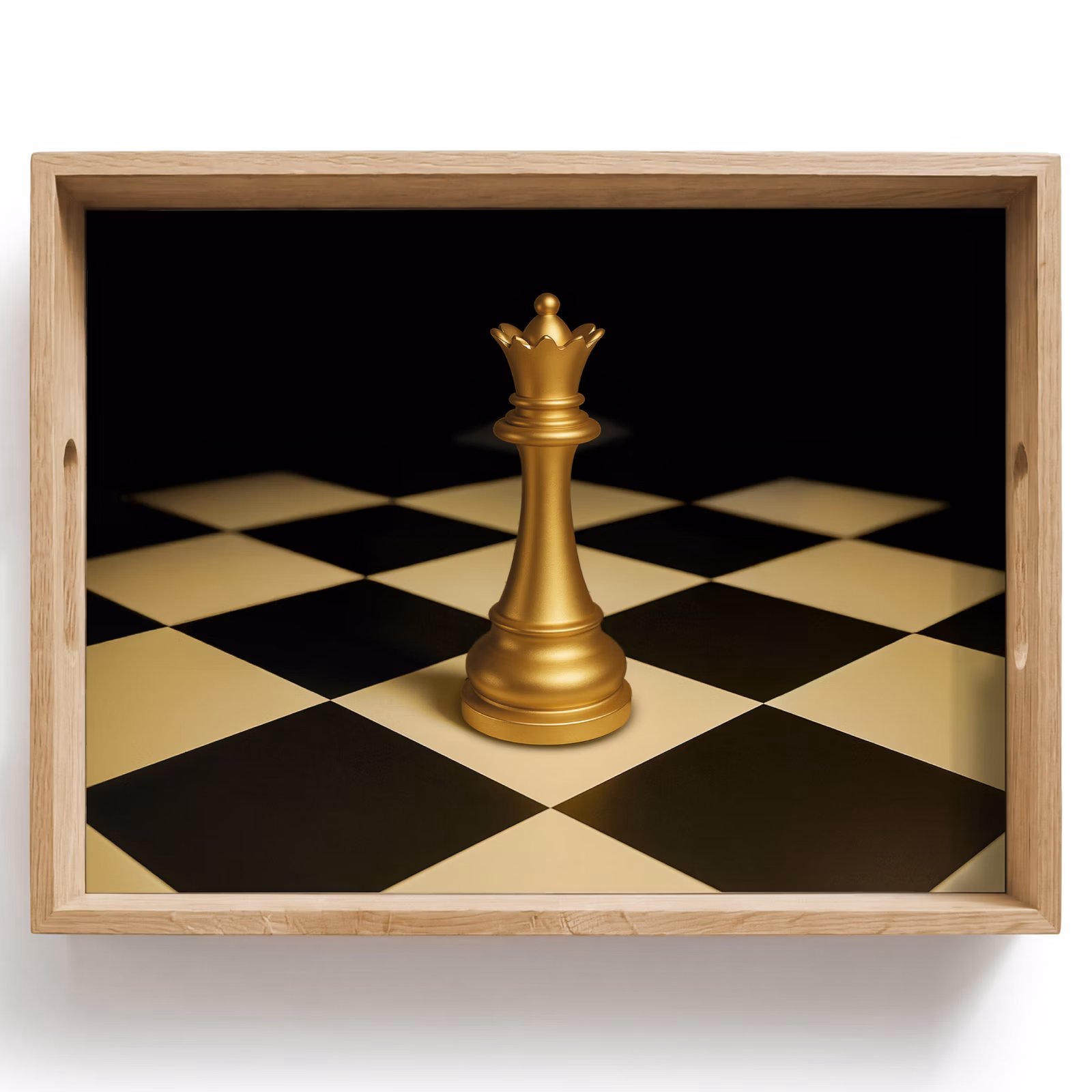 Plateau - Reine - Pièce d'échecs - Bloquée - Or — 1