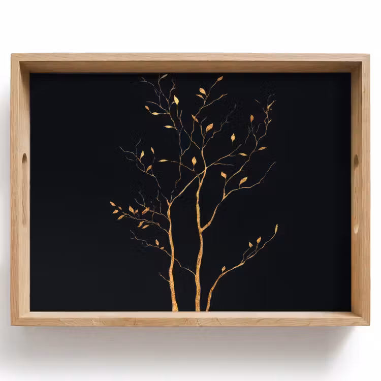 Plateau - Branches - Feuilles - Noir — 1