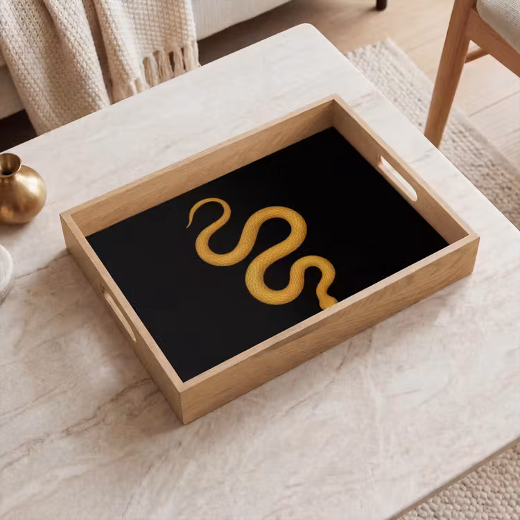 Plateau - Serpent - Minimaliste - Or — 2