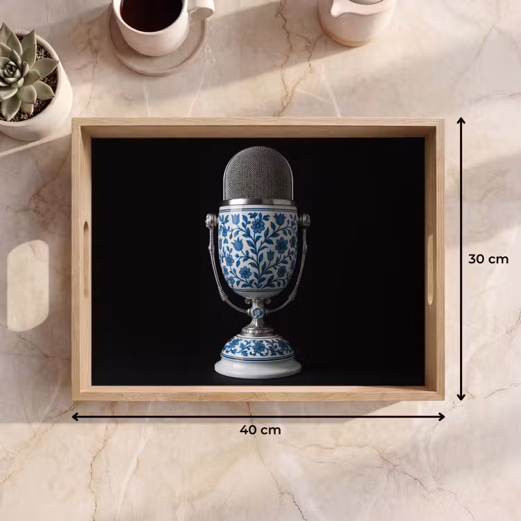 Plateau - Microphone - Bleu de Delft - Musique — 7