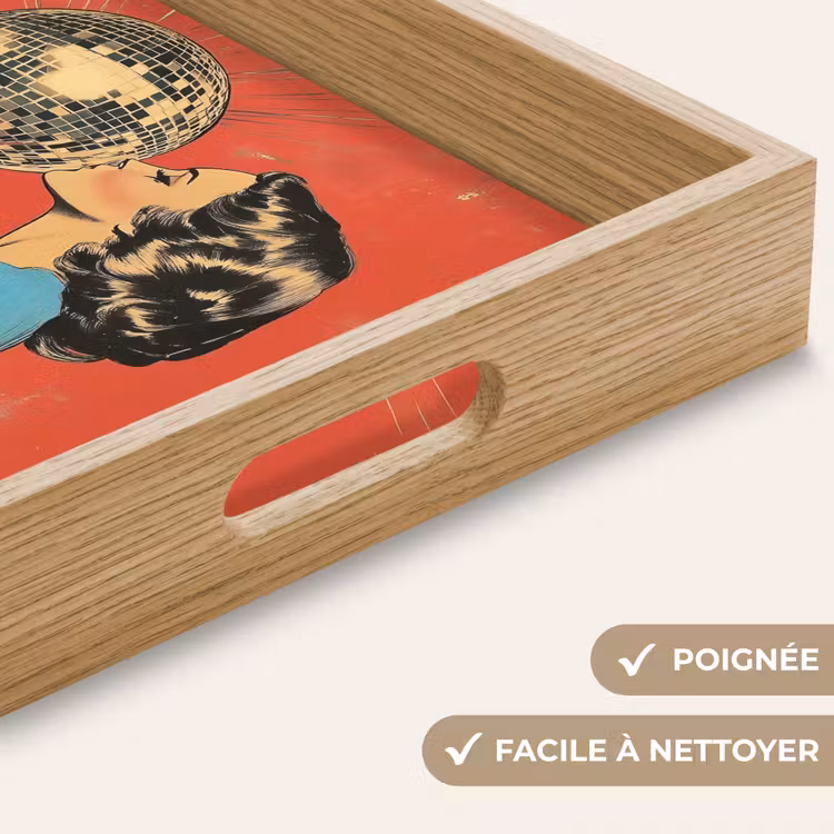 Plateau - Femme - Rétro - Boule disco - Baiser — 8
