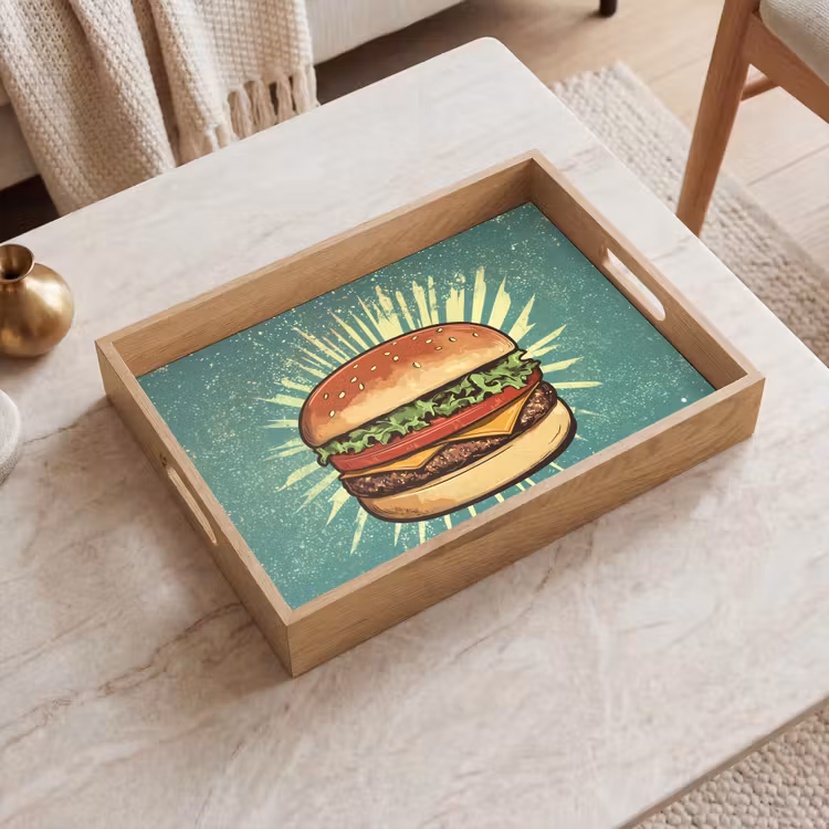 Plateau - Hamburger - Illustration - Laitue - Fromage — 2