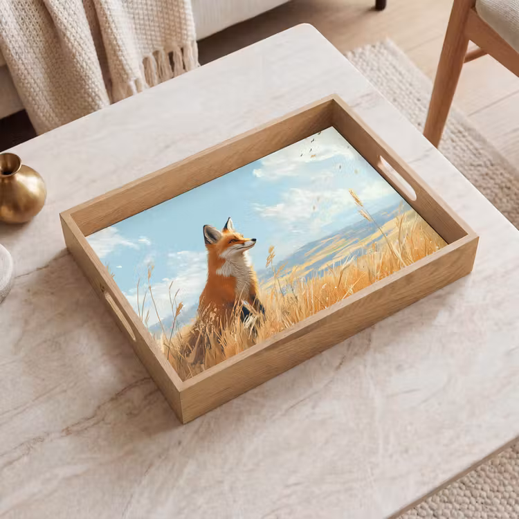Plateau - Renard - Herbe - Nuages - Orange — 2