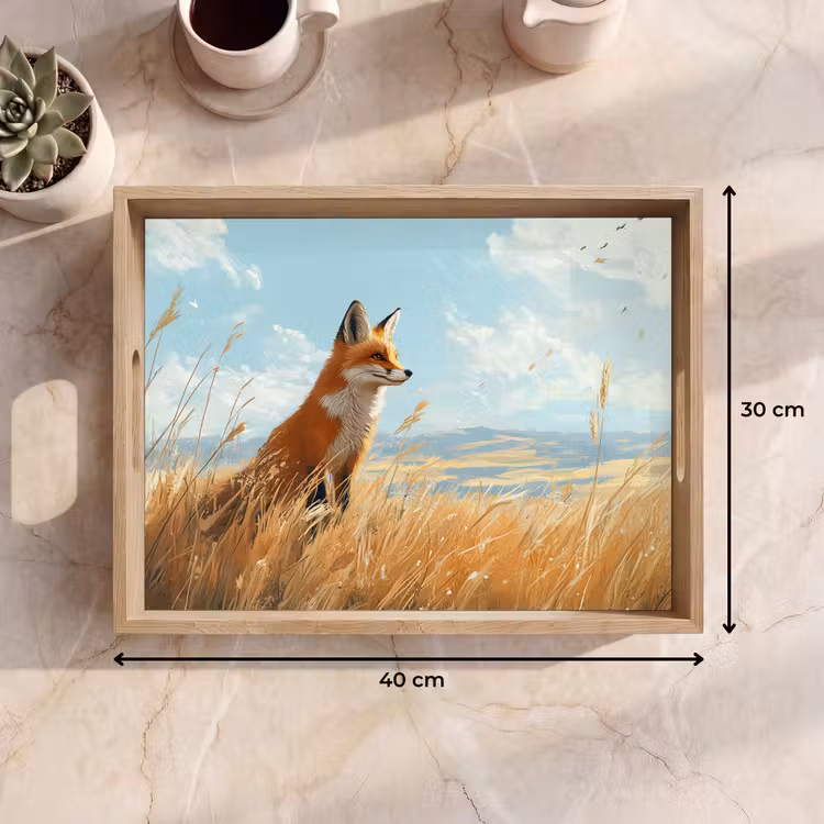 Plateau - Renard - Herbe - Nuages - Orange — 7