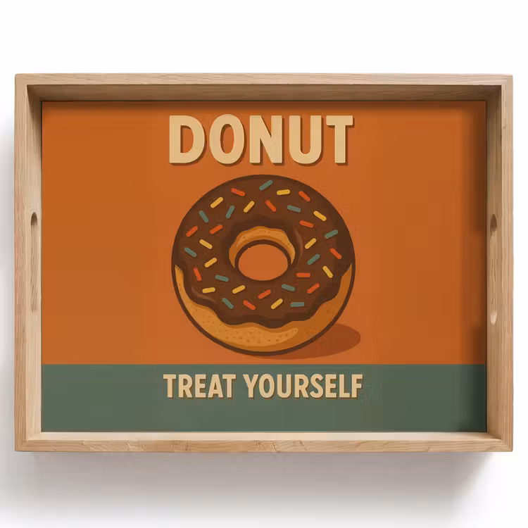 Plateau - Donut - moucheté - coloré - citation — 1