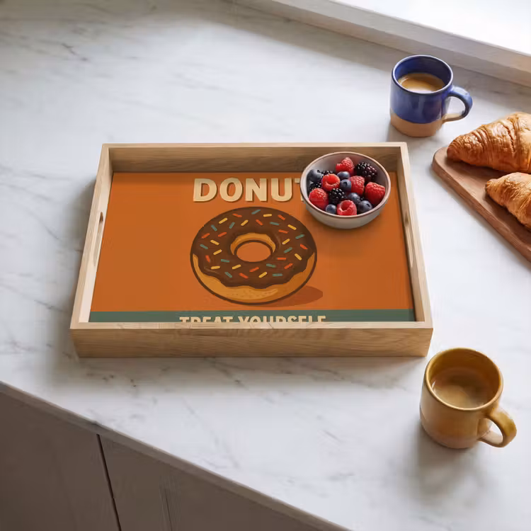 Plateau - Donut - moucheté - coloré - citation — 3