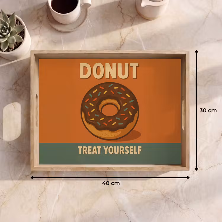 Plateau - Donut - moucheté - coloré - citation — 7