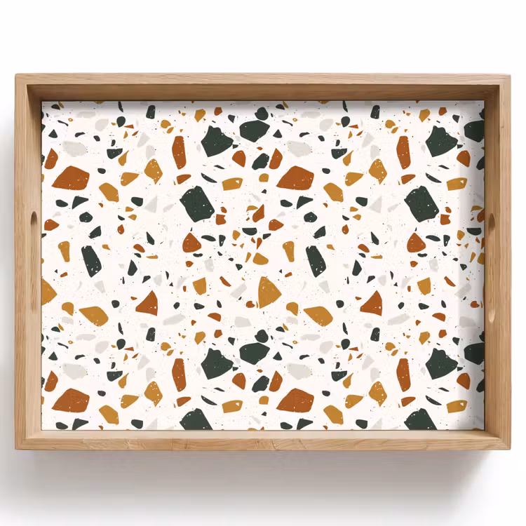 Plateau - Terrazzo - Motif - Blanc - Terra — 1
