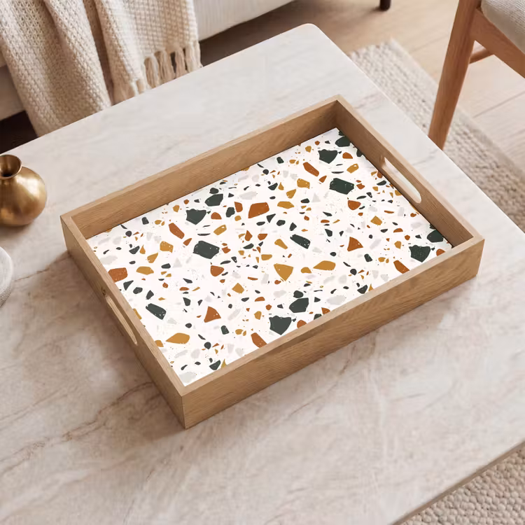 Plateau - Terrazzo - Motif - Blanc - Terra — 2