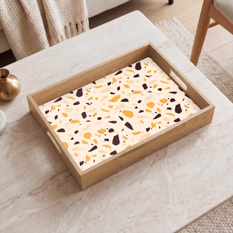 Plateau - Terrazzo - Motif - Jaune - — 2