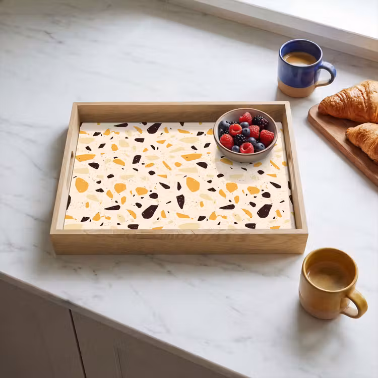 Plateau - Terrazzo - Motif - Jaune - — 3