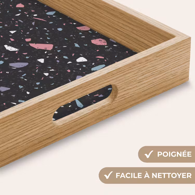 Plateau - Terrazzo - Motif - Noir - Doux — 8