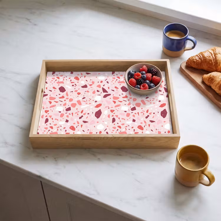 Plateau - Terrazzo - Motif - Rose — 3