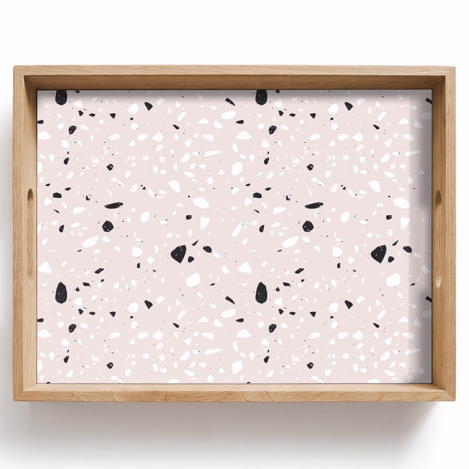 Plateau - Terrazzo - Motif - Doux - Noir - Blanc — 1