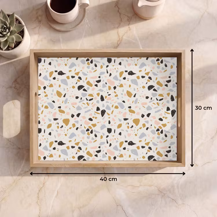 Plateau - Terrazzo - Motif - Neutre - Doux - Multi — 7