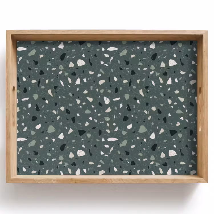 Plateau - Terrazzo - Motif - Coloré - Vert — 1