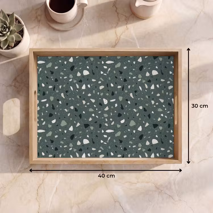 Plateau - Terrazzo - Motif - Coloré - Vert — 7