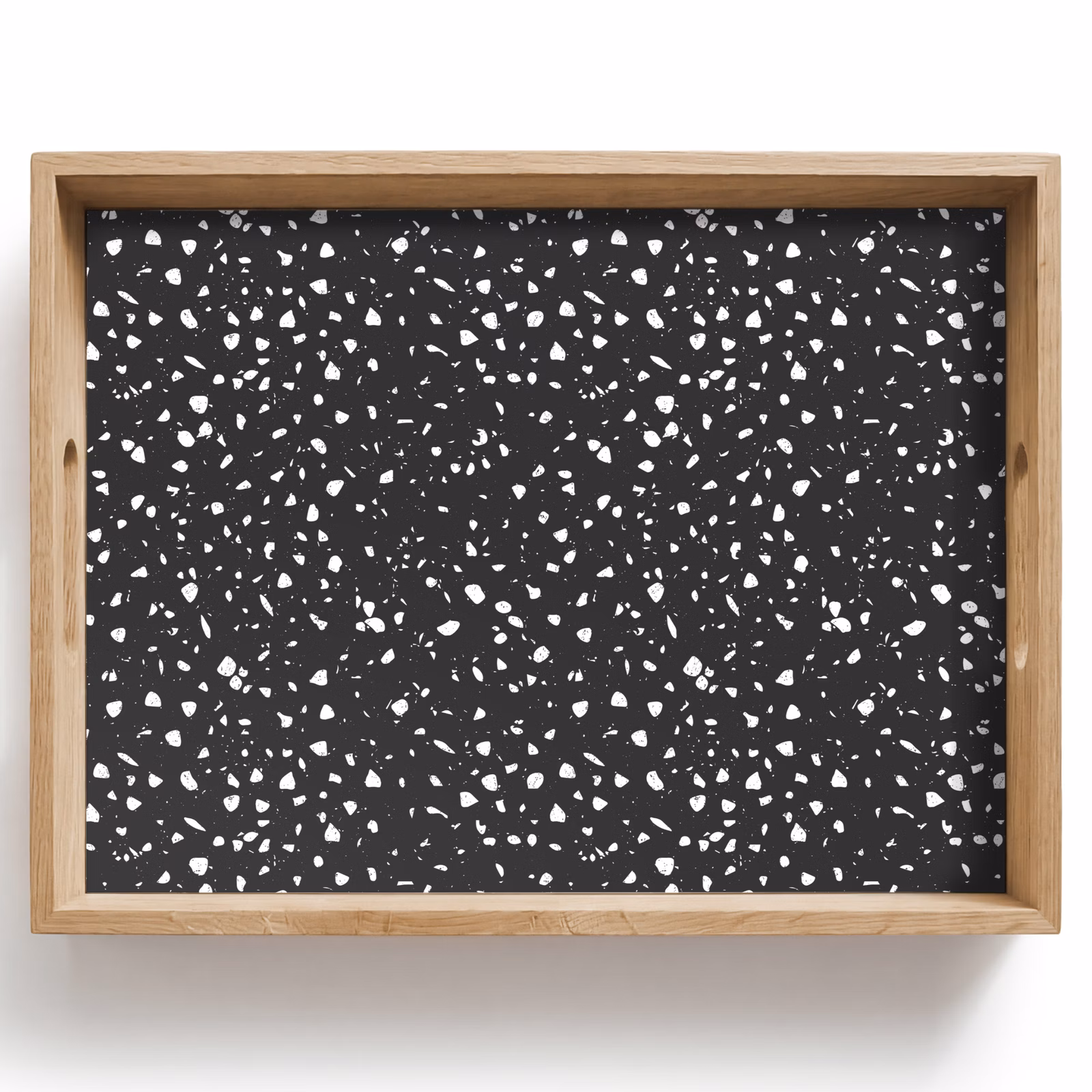 Plateau - Terrazzo - Motif - Noir - Blanc — 1