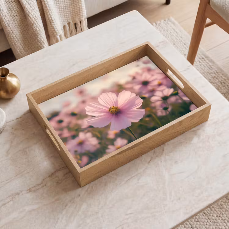 Plateau - Fleurs - violet - flou — 2