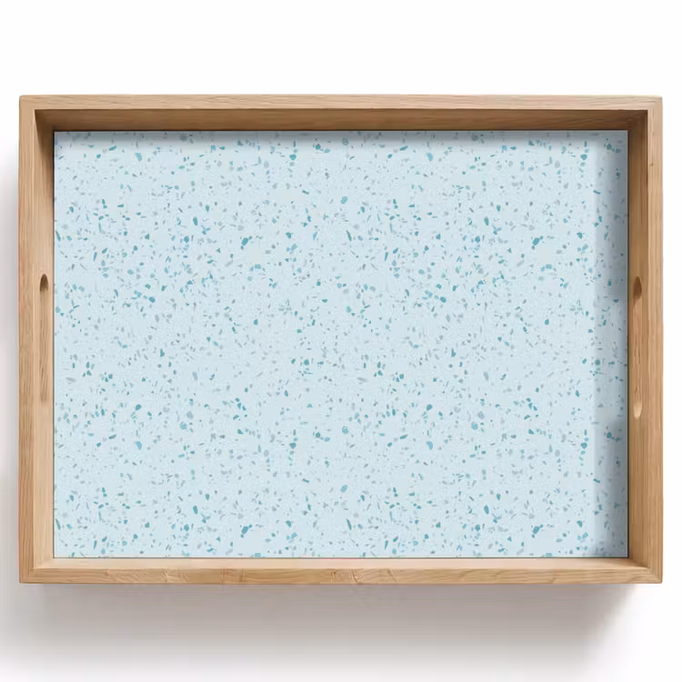 Plateau - Terrazzo - Motif - Coloré - Baby Blue — 1