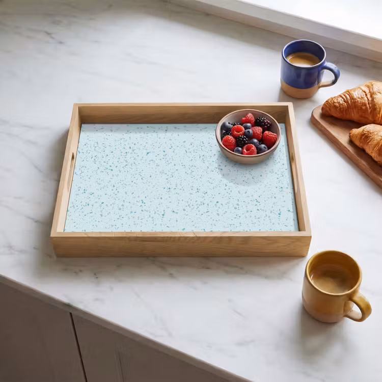 Plateau - Terrazzo - Motif - Coloré - Baby Blue — 3